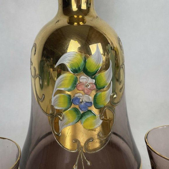 Czech Purple Bohemian Glass AMETHYST Decanter - Picture 3 of 12